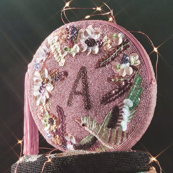 Anthropologie Holiday Monogram "A" Embellished Pouch - Picture 6 of 6